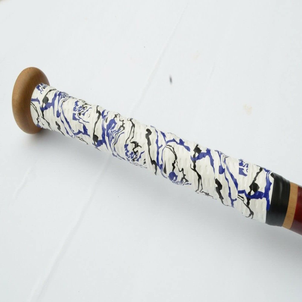 Baseball Bat Grip Tape Grip & Rip Cushioned Softball 1.10mm Grip Tape (White Marble)