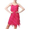 Flapper Dresses 1920s Gatsby - Paillette Sequins Tassels Fringe Skirt Latin Dance Costume 20s Roaring Dress Up Party Cowgirl Rave Outfit Cocktail Formal Wedding Halloween Gown Hot Pink 3XL view 1