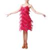 Flapper Dresses 1920s Gatsby - Paillette Sequins Tassels Fringe Skirt Latin Dance Costume 20s Roaring Dress Up Party Cowgirl Rave Outfit Cocktail Formal Wedding Halloween Gown Hot Pink 3XL view 2