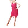 Flapper Dresses 1920s Gatsby - Paillette Sequins Tassels Fringe Skirt Latin Dance Costume 20s Roaring Dress Up Party Cowgirl Rave Outfit Cocktail Formal Wedding Halloween Gown Hot Pink 3XL view 3