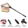 SANLIKE Fishing Net Folding Landing Net 98.4 in with Telescopic Pole and Handle Rubber Coated Mesh Corlorful Fishing Net for Fishing Freshwater Saltwater view 2
