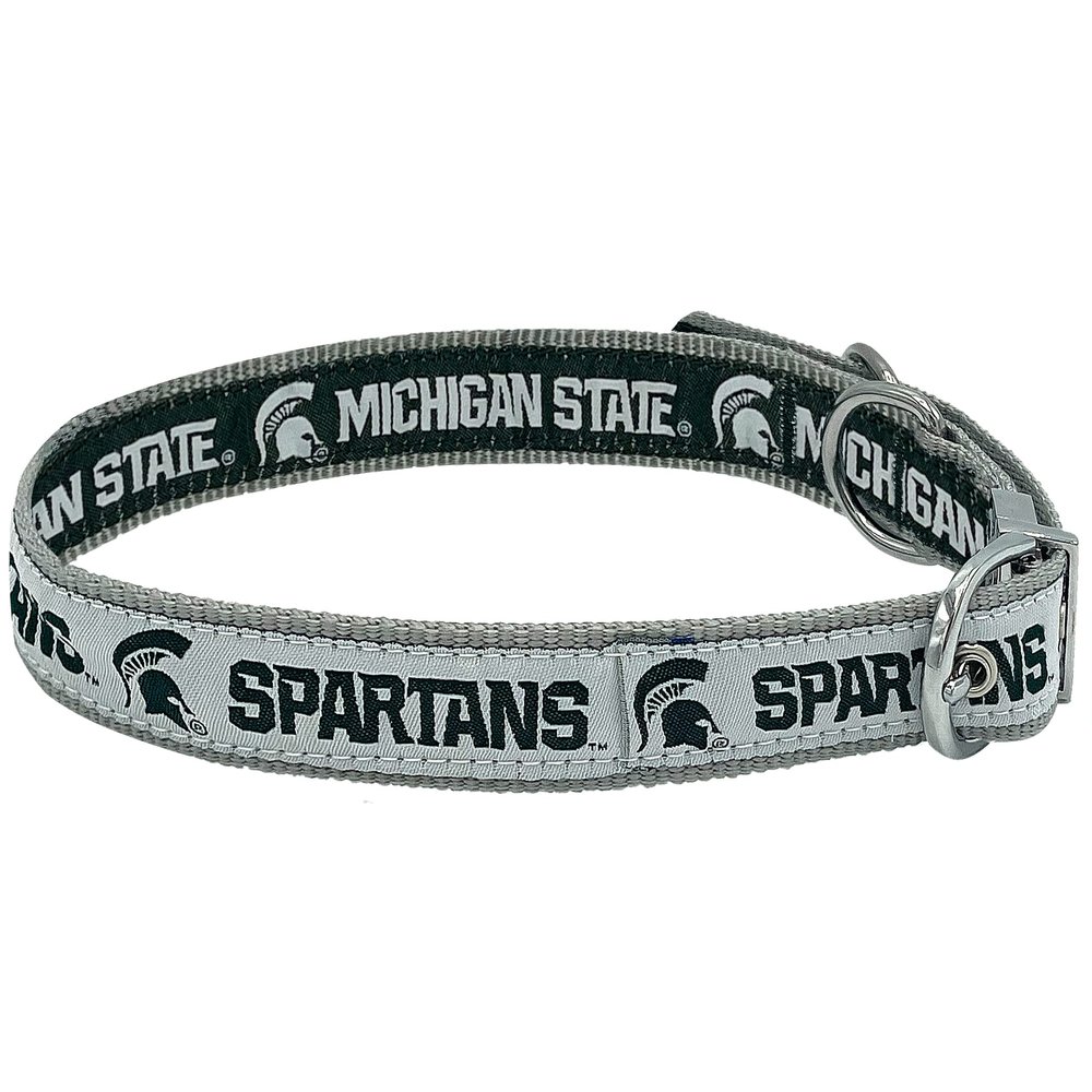 Pets First Michigan State Spartans Reversible NCAA Dog/Cat Collar, Medium. Premium Home & Away Two-Sided Pet Collar. Your Favorite University Team with a Unique Design on Each Side (MS-3280-MD)