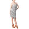 Flapper Dresses Women's 1920s Gatsby Sequins Tassels Flapper Sexy Cocktail Latin Dance Ballroom Dress Grey 3XL view 3