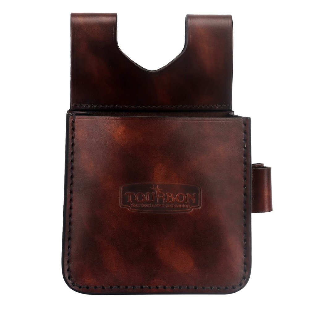 Tourbon Vintage Genuine Leather Waist Sporting Clay Trap Skeet Shooting Ammo Bag Shotgun Shell Pouch Dark Brown