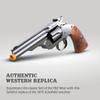 Barra Schofield No. 3 CO2 Airsoft Revolver | Authentic 1875 Replica Airsoft Pistol | 5" Barrel, Full Metal Frame, Realistic 6-Shot Cylinder, 460 FPS (Nickel) view 3