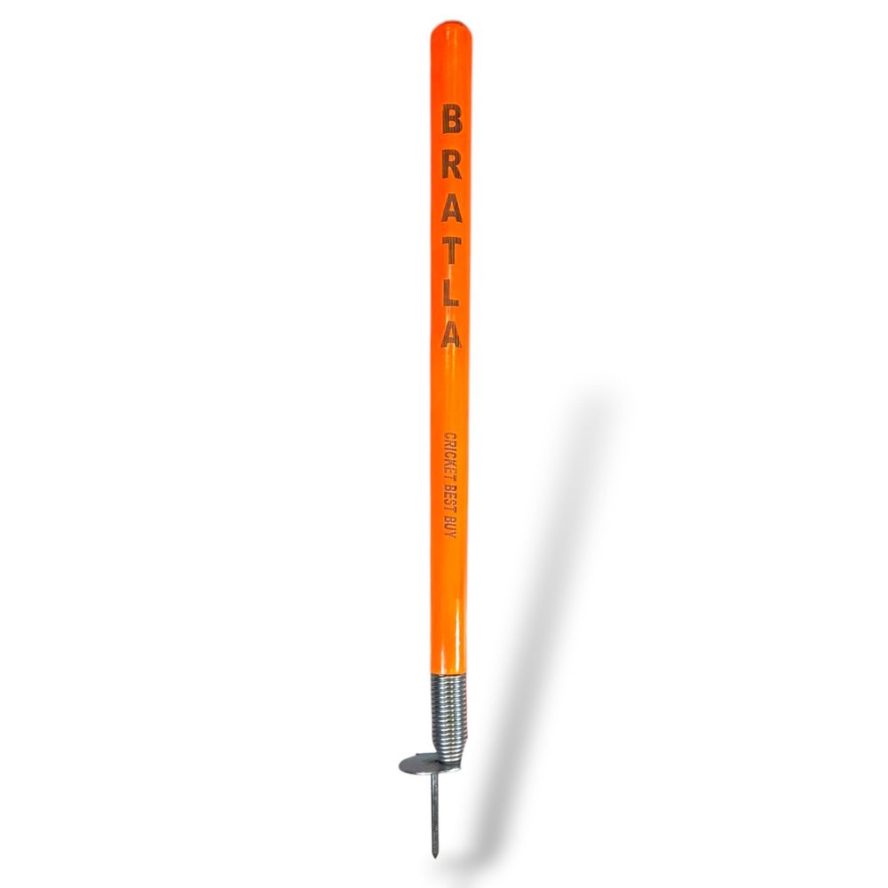 Bratla Cricket Target Stump Wicket for Fielding Bowling Training Practice Metal Spring Loaded Standard Full Size 28 Single