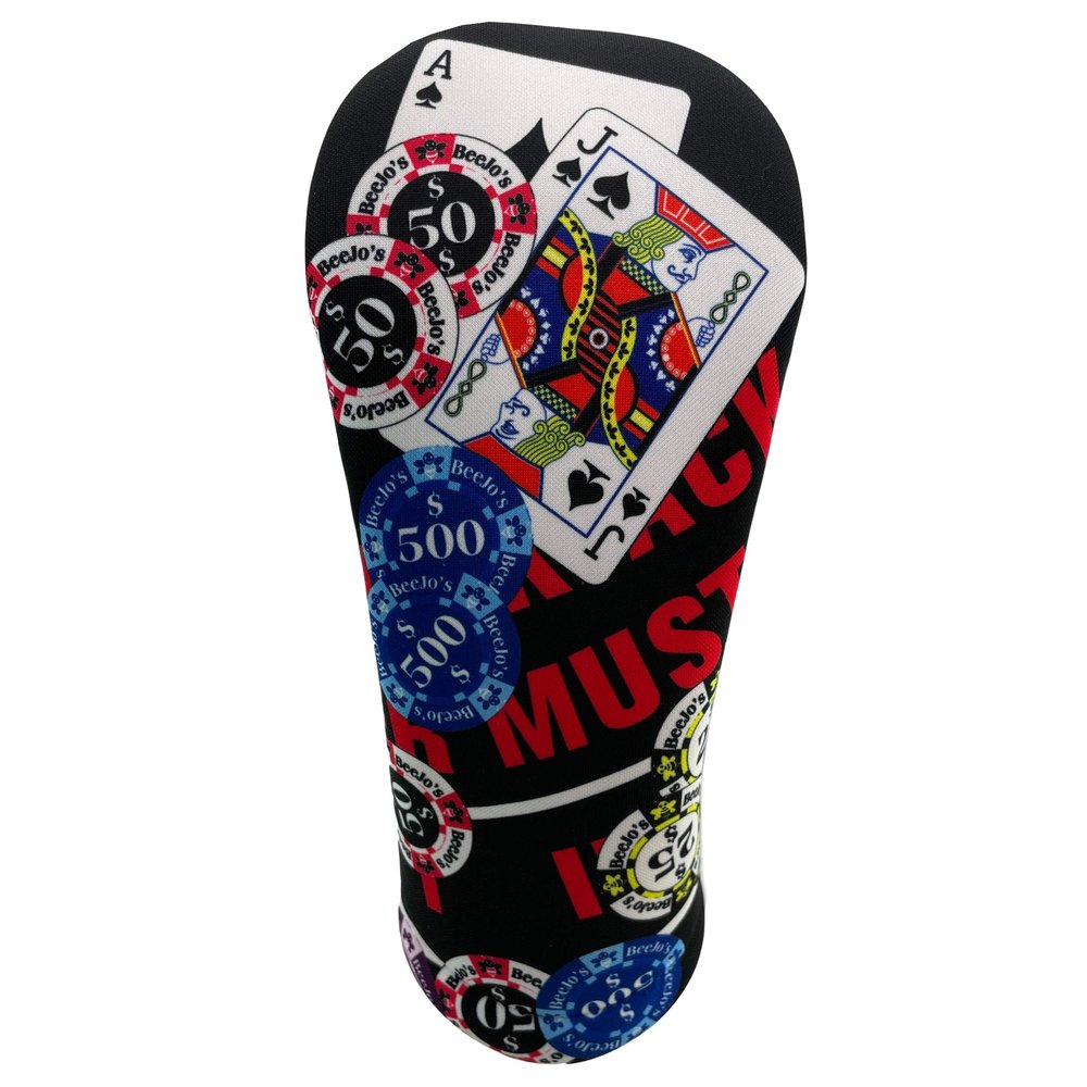 Blackjack Casino Hybrid Club Headcover Handmade by BeeJos