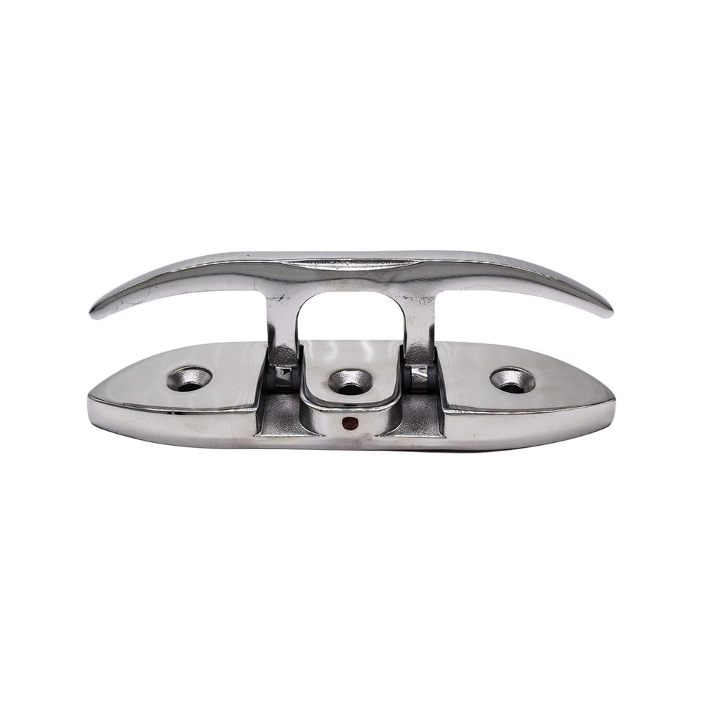 MARINE CITY Rope Folding Cleat 6"  Heavy Duty 316 Grade Stainless Steel Deck Mount 1/2" Recessed Height for Marines,Boats,Yachts (Pack of 1)