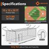 Baseball Batting Cage Nets, ONLY NET, 10'H x10'W x 35'L Baseball and Softball Cage Netting, 1.88" Mesh, Professional Fully Enclosed Heavy Duty PE Hitting Cage Net with Door, Without Poles view 4