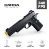 Barra Airguns 1911 Airsoft Pistol Gas Blowback, Guns for Adults, Gas Blowback Airsoft Pistols, CO2 Powered, 6MM Ammo, 340 FPS, All Metal, Semi Auto Action, Black view 2