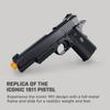 Barra Airguns 1911 Airsoft Pistol Gas Blowback, Guns for Adults, Gas Blowback Airsoft Pistols, CO2 Powered, 6MM Ammo, 340 FPS, All Metal, Semi Auto Action, Black view 3