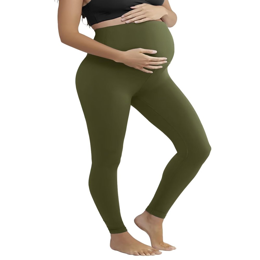 Hybrid & Company Women's Super Comfy Stretch Maternity Leggings LM48224 8826 Olive M