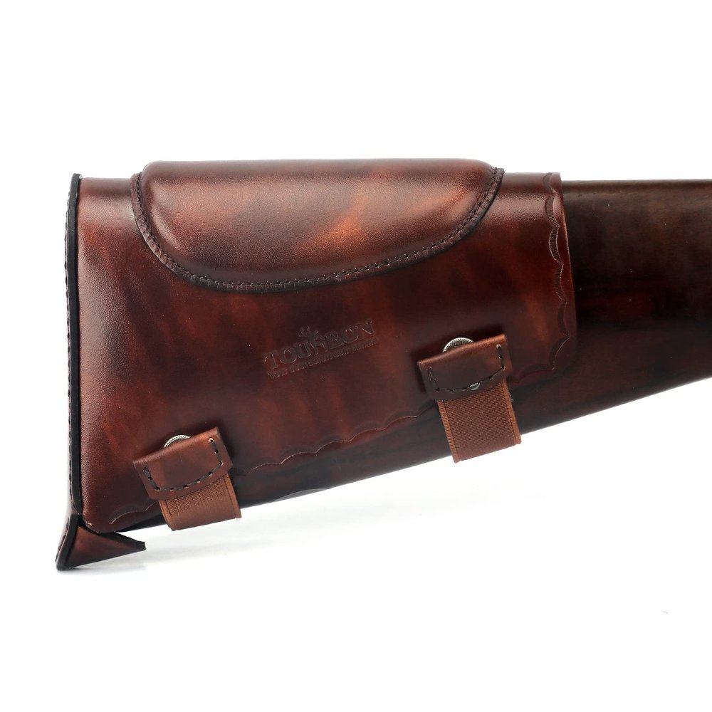 TOURBON Leather Cheek Riser Rest Buttstock Protective Holder Slip on Recoil Pad Buttstock