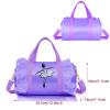 Cute Ballet Dance Bag Kids Tutu Dress Bag Girls Dance Bag Polyester Personalized Waterproof Gym Bag with Key Chain Cute Plush Hanging Pink ball(Purple2) view 2