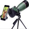 MMAXZ 20-60X80 Spotting Scope, Waterproof HD Spotting Telescope with Tripod, Carrying Bag and Smartphone Adapter for Birdwatching Sightseeing Stargazing Camping Travel Sports view 2