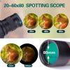 MMAXZ 20-60X80 Spotting Scope, Waterproof HD Spotting Telescope with Tripod, Carrying Bag and Smartphone Adapter for Birdwatching Sightseeing Stargazing Camping Travel Sports view 3