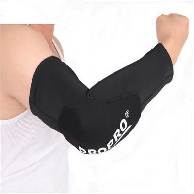 JZ Basketball Soft Arm Guards Anti-Collision Male Breathable Fitness Sleeve Elbow Pads Badminton Football Sports Protective Gear (L/XL)