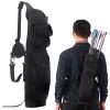 Syansju Archery Back Arrow Quiver, Canvas Arrow Holder, Shoulder Hanged Adjustable Quiver for Arrows, Archery Quiver with Front Pockets (Black) view 1