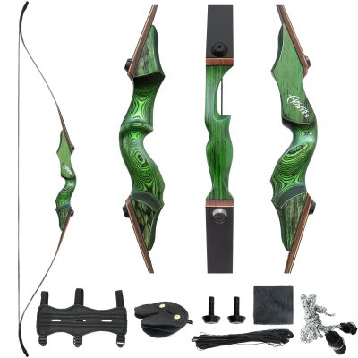 Black Hunter 60" Takedown Archery Recurve Bows for Adults Solid Wood Bow Riser and Glass Fiber Bamboo Maple Laminated Bow Limbs 20-60lbs Hunting Bows for Men and Women Right Hand Recurve Bow Set