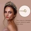 minkissy Black Baroque Bride Crown Gothic Tiara Hair Stick Bun Hairpin Wedding Headpiece for Women Engagement Parties and Costume Accessories view 4