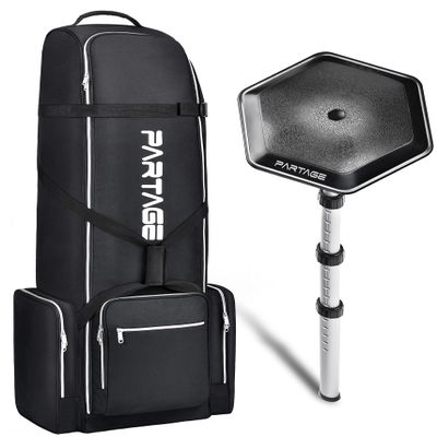 Partage Golf Travel Bag with Support System, Golf Travel Case for Airlines, 600D Heavy Duty Oxford -Black