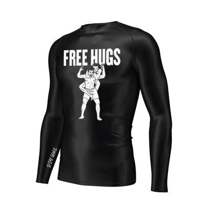 DIYUME Mens Free Hugs Grapplers Uniform Compression Baselayer for Coach Students,Black M