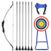 ZSHJGJR Recurve Bow and Arrow Set for Youth Kids 4-16, Outdoor Game Basic Archery Set with 6 Suction Cup Arrows 1 Archery Target and Stand 1 Arm Guard, Black/Blue/Green/Red Color (Black) view 1