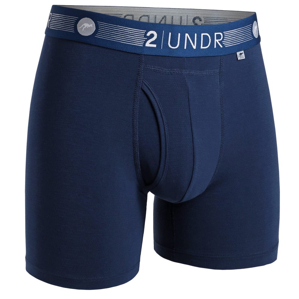 2UNDR Men's 6" Flow Shift Boxer Briefs (Navy, XX-Large)