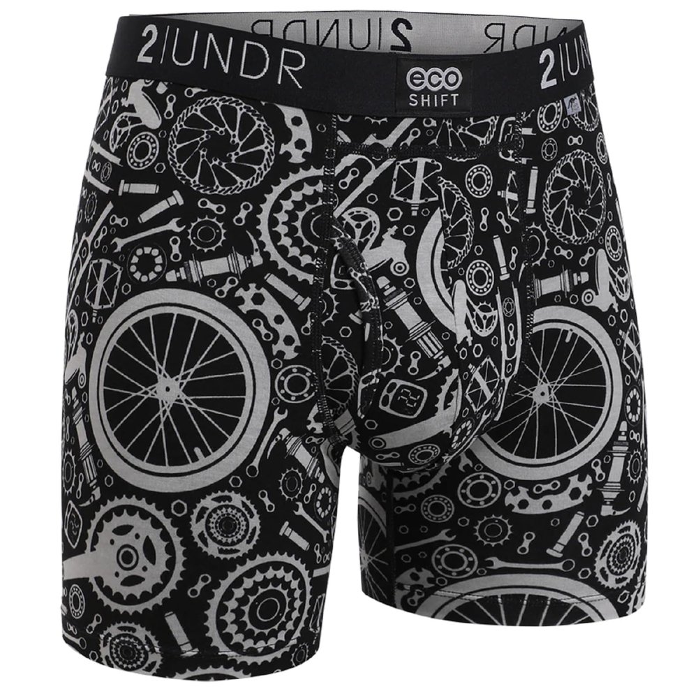 2UNDR Men's Swing Eco 6" Boxer Brief (Bikers, XX-Large)