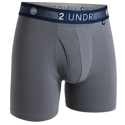 2UNDR Men's 6" Flow Shift Boxer Briefs (Grey, XX-Large)