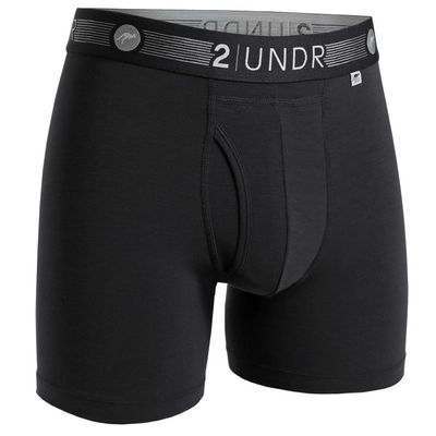 2UNDR Men's 6" Flow Shift Boxer Briefs (Black, XX-Large)