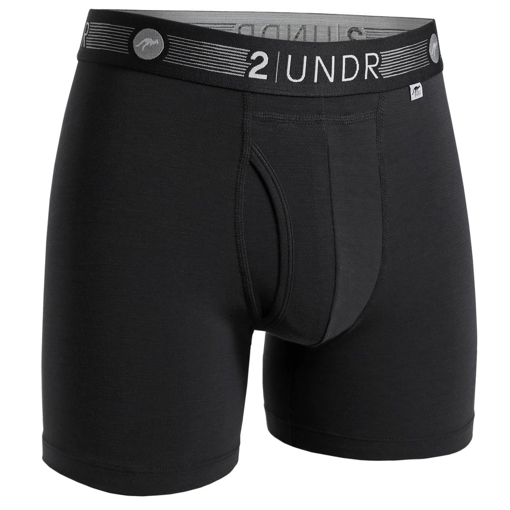 2UNDR Men's 6" Flow Shift Boxer Briefs (Black, XX-Large)