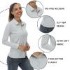 LastFor1 Women's Golf Polo Shirt Tennis Long Sleeve Shirt UPF 50+ Moisture Wicking Athletic Fitness T-Shirt Light Gray L view 4