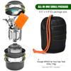 Odoland 8pcs Camping Cookware Mess Kit, Camping Pot and Pan Set with Mini Backpacking Stove, Stainless Steel Cup, Spork and Tank Bracket, Cooking Gear for Outdoor, Hiking, Picnic, Campfire, Green view 2