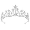 minkissy Rhinestone Star Crown Headband Bridal Wedding Hair Accessory for Bride Bridesmaid Elegant Headdress Party Decoration view 1