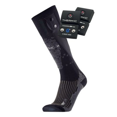 Therm-ic Unisex Sock Set Fusion Uni - Ultra Warm Durable Moisture-Wicking Winter Sports Skiing Power Heated Socks with Bluetooth Technology, S-1400B, 39-41