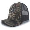 Droppin Drake Mallard Duck and Gun X Logo Mesh Back Trucker Hat-Breakup Country Camo/Chocolate, One Size-X-Large view 1