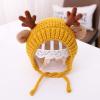 Cute Reindeer Antlers Baby Slouchy Baggy Beanie Soft Winter Warm Crochet Knitted Hat for Toddler Girls Boys (Yellow, One Size) view 2