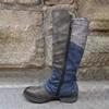 Bcshiye Women's Riding Boots Chunky Low Flat Heel Winter Knee High Dress Boot Round Toe Buckle Military Boots view 4
