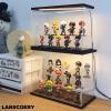 LANSCOERY LED Lighted Acrylic Display Case, 2 Tier Display Box for Collectibles and Action Figures, Clear Dustproof Organizer with Black Base  11.8x4.3x7.9inch view 3