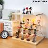 LANSCOERY LED Lighted Acrylic Display Case, 4 Tier Display Box for Collectibles and Action Figures, Clear Dustproof Organizer with Wooden Base  11.8x8.9x11inch view 3