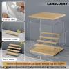 LANSCOERY LED Lighted Acrylic Display Case, 2 Tier Display Box for Collectibles and Action Figures, Clear Dustproof Organizer with Wooden Base  11.8x4.3x7.9inch view 4