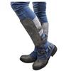 Bcshiye Women's Riding Boots Chunky Low Flat Heel Winter Knee High Dress Boot Round Toe Buckle Military Boots view 1