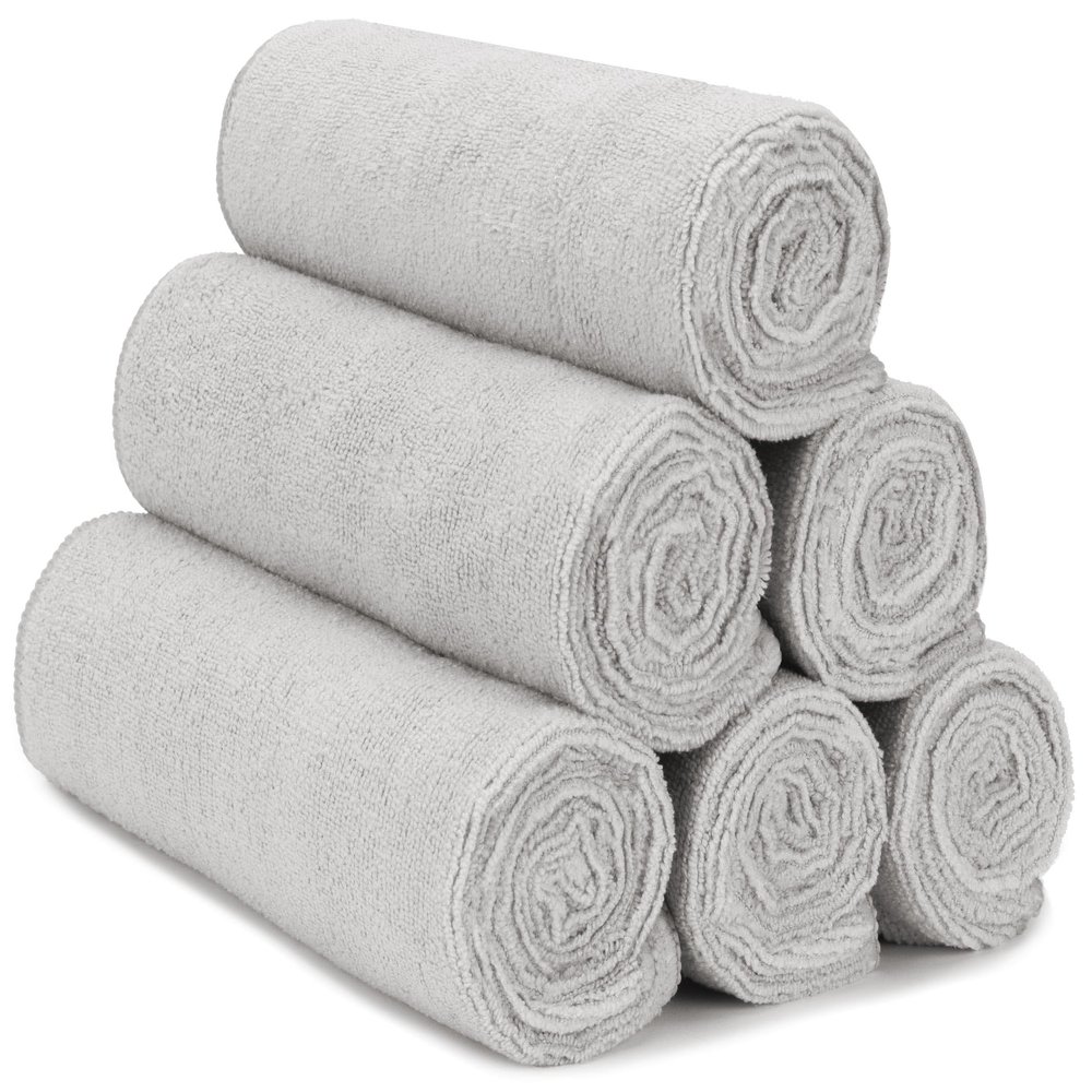 S&T INC. Microfiber Gym Towels, Yoga Towel for Home and Gym Bag, 16 Inch x 27 Inch, 6 Pack