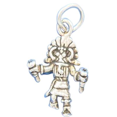 Charm - Sterling Silver - Jewelry - Pendant - Native American Broadface Kachina Dancer 3D