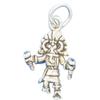 Charm - Sterling Silver - Jewelry - Pendant - Native American Broadface Kachina Dancer 3D view 1