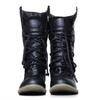 Bcshiye Women Retro Ankle Boots Arch Support Mid Calf Combat Boots Casual Flat Lace-up Round Toe Motorcycle Boots view 4