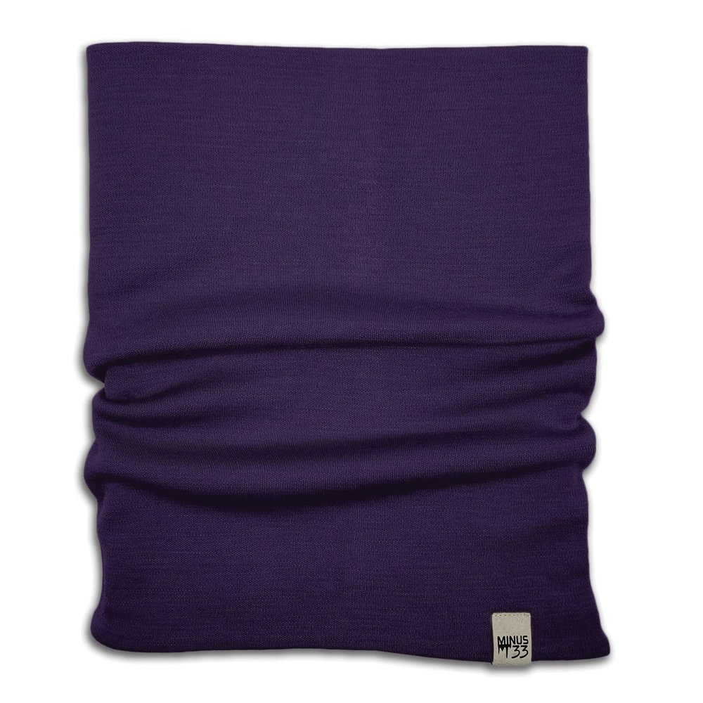 100% Merino Wool - Midweight Neck Gaiter - Skiing Neck Warmer - Winter Face Mask - Multipurpose Headwear - Dark Purple - Moisture Wicking Neck Wear