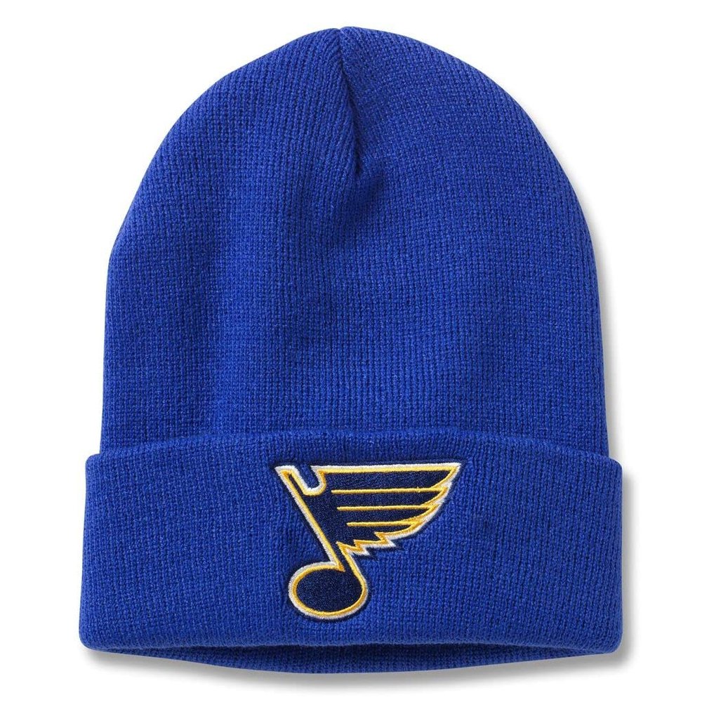 AMERICAN NEEDLE St. Louis Blues National Hockey League Officially Licensed NHL Team Unisex Beanie Hat, Cuffed Knit Collection Headwear, Royal (21019A-SLB-ROY)