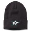AMERICAN NEEDLE Officially Licensed NHL Hockey Team Logo Cuffed Beanie Knit Hat (Dallas Stars-Black) view 1